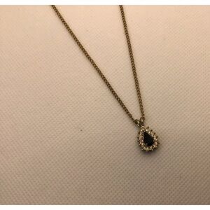 Blue stone necklace with clear stones